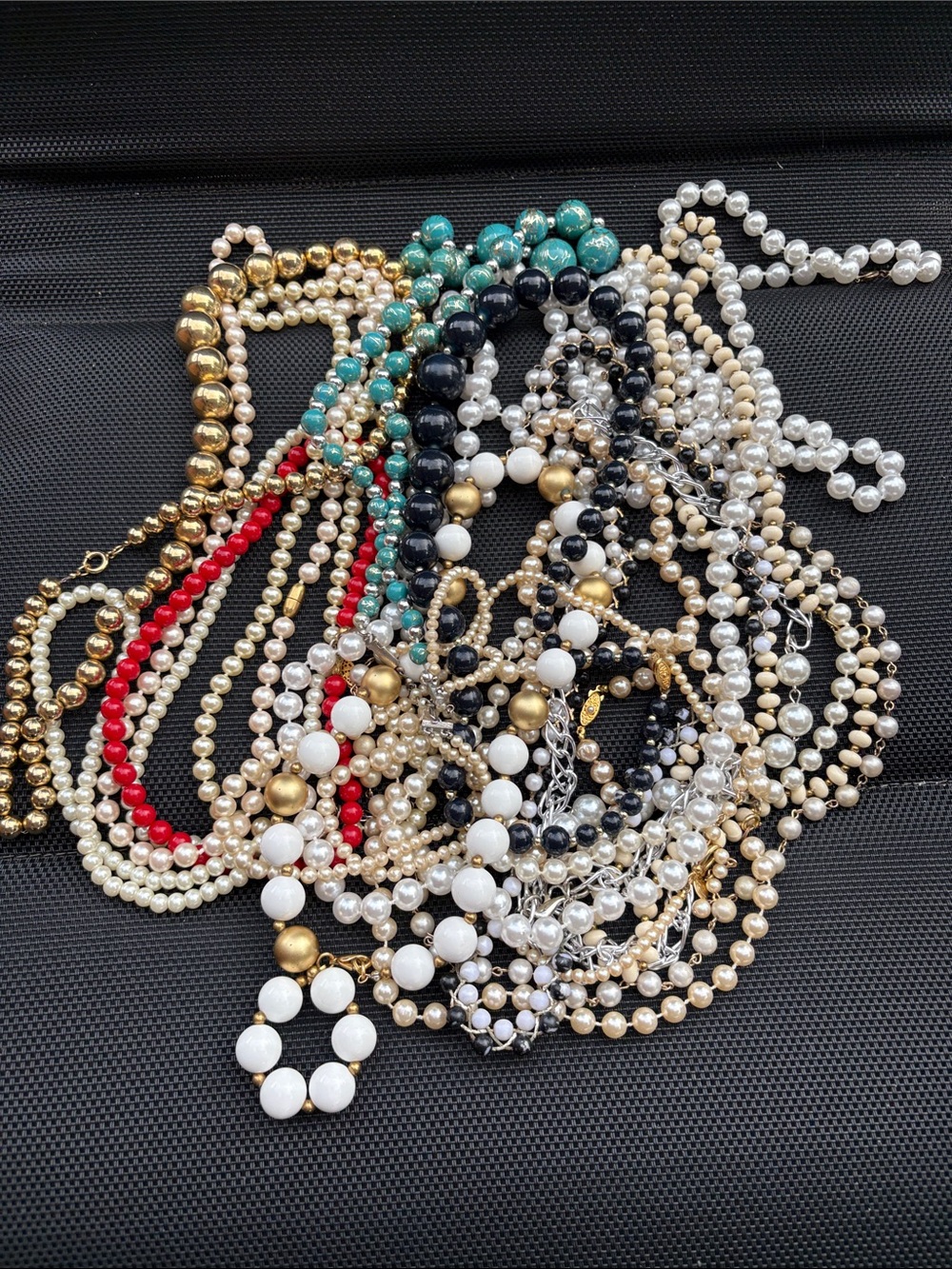 Mixed Vintage Faux Pearl Necklace Lot Women OS Multi Good 18pc Branded Beaded